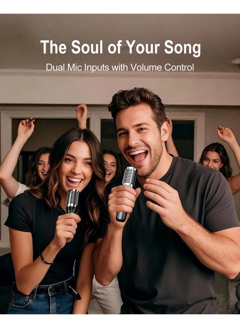 PRONEXT GD-P06 Portable Karaoke Machine with 9″ Touchscreen Lyrics Display, 200W Sound, Dual Wireless Microphones, TV Output for Home & Party - Image 4