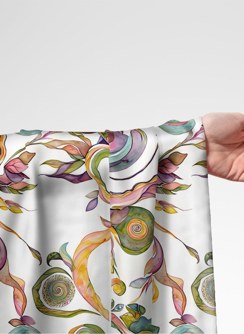 Vellato Al Lail Aramny Silk Fabric By The Yard Multicolor Swirl Pattern Jalabiya Makhweer Dressmaking 58 Inches Width - Image 1