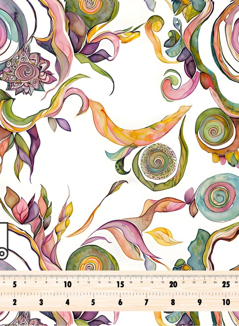 Vellato Al Lail Aramny Silk Fabric By The Yard Multicolor Swirl Pattern Jalabiya Makhweer Dressmaking 58 Inches Width - Image 4