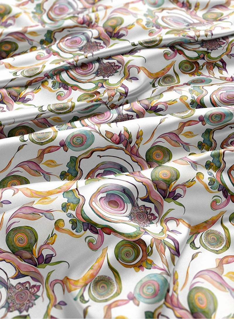 Vellato Al Lail Aramny Silk Fabric By The Yard Multicolor Swirl Pattern Jalabiya Makhweer Dressmaking 58 Inches Width - Image 3