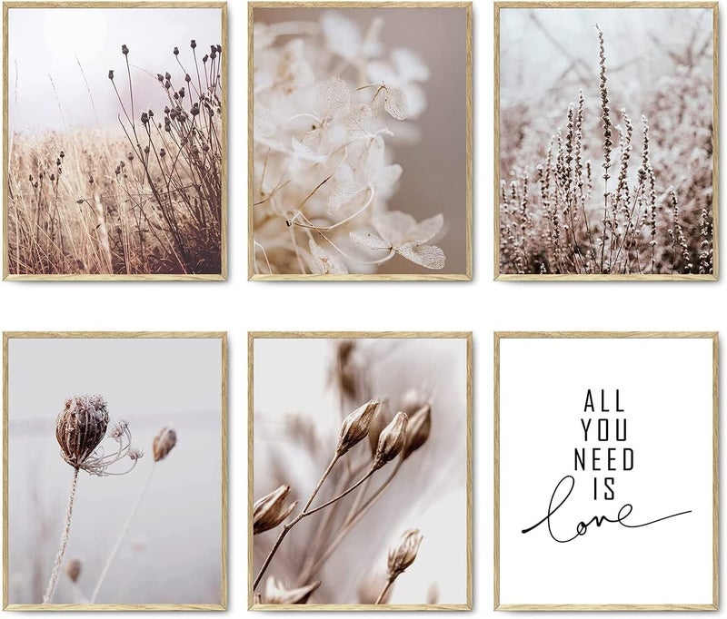 HoozGee Botanical Wall Art Decor Set of 6 Nature photography Art Prints Landscape Plants Nordic Posters Canvas Art Wall Decor for Living Room Bedroom Decoration Home Decor (11"x14" UNFRAMED) - Image 1