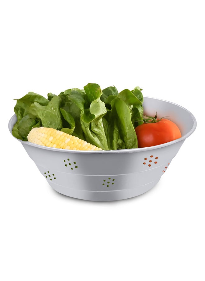 AL SANIDI Multi-purpose aluminum strainer Silver Size 33*32.3 Cm  - Image 2