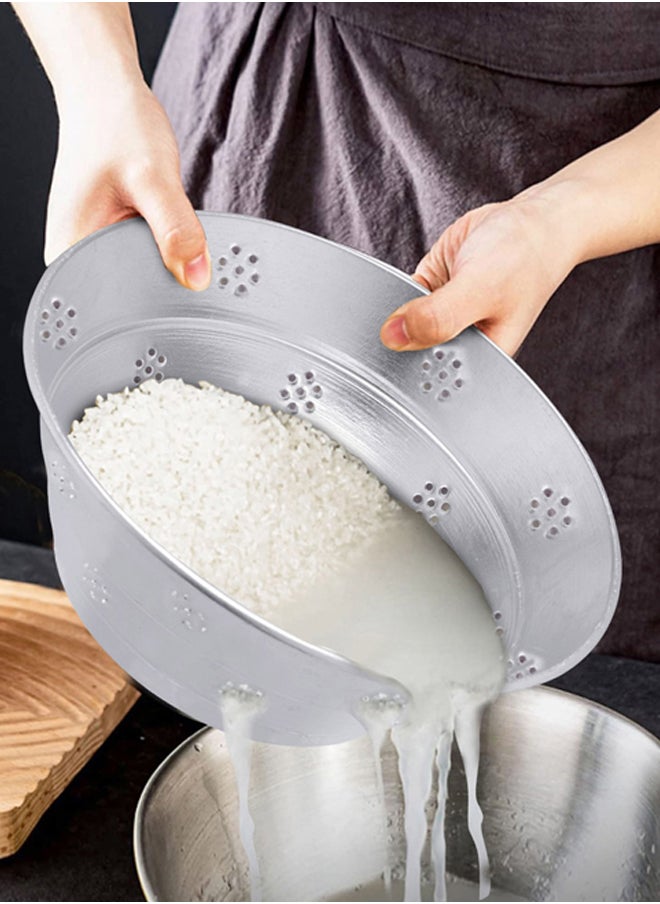 AL SANIDI Multi-purpose aluminum strainer Silver Size 33*32.3 Cm  - Image 3