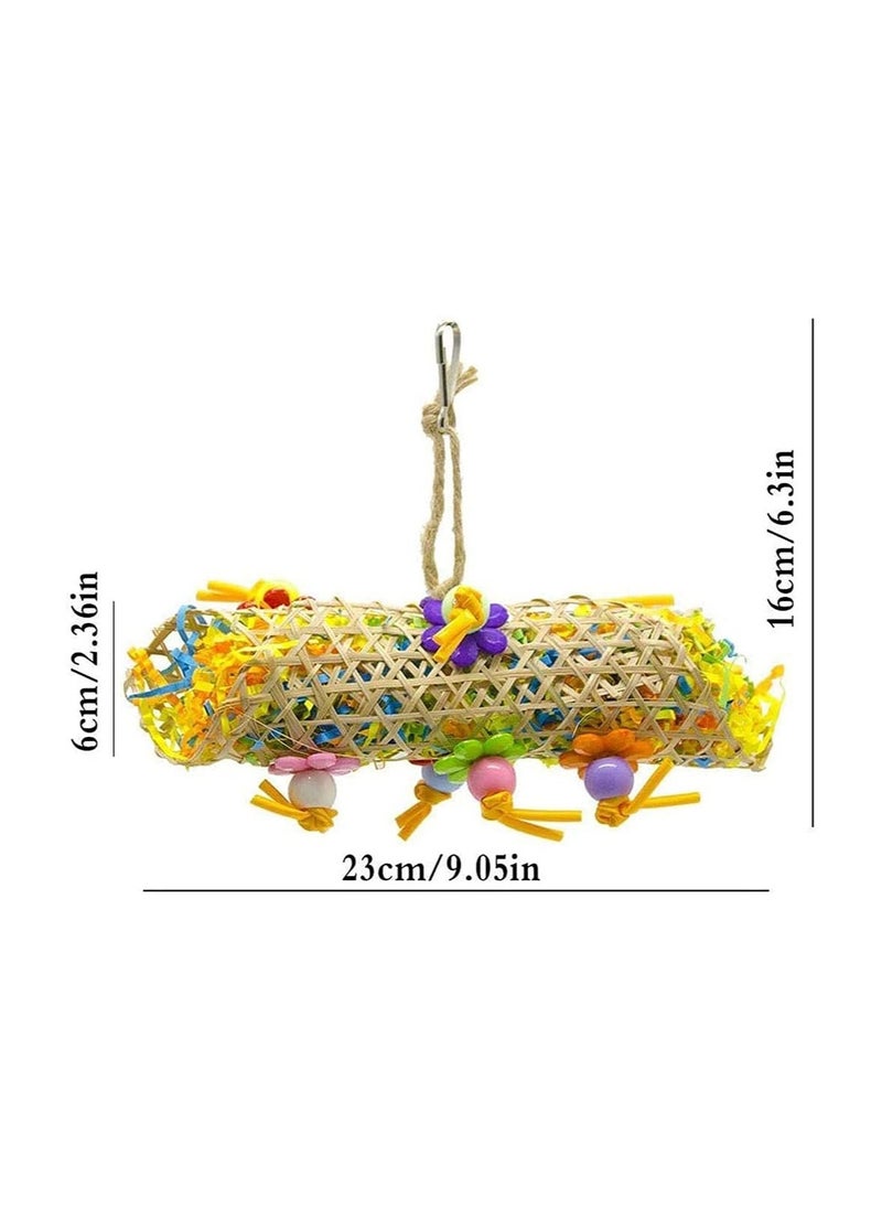 Generic - Interactive Bird Toys Set - 3 Piece Chew Toy for Parrots, Shredded Paper & Bamboo Net for Foraging Fun, Ideal Cage Bite Toy for atoos & Small Birds - Image 1