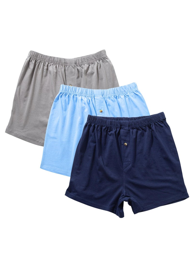 DICE Pack of 3 Cotton 100% Plain Boxer Underwear for Men - Image 1