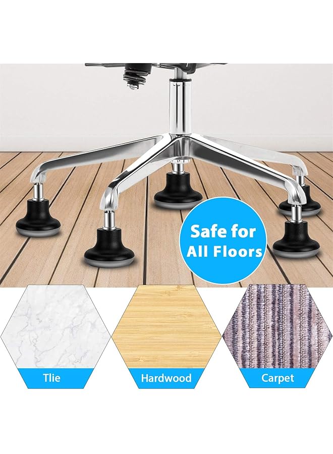 erorex Bell Glides Replacement Office Chair Swivel Caster Wheels To Fixed Stationary Castors 5 Pcs Fixed Casters Stationary Desk Accessories Short Profile With Separate Self Adhesive Felt Pads  - Image 5