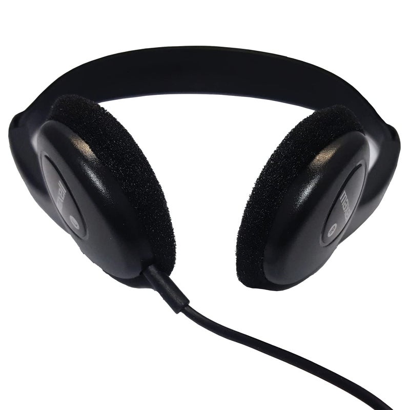 Maxell Maxell 199845 6ft Cord Adjustable Headband Wired Headphones with Microphone, Black Sound, Comfortable Fit, and Clear Audio for Calls and Music - Image 2