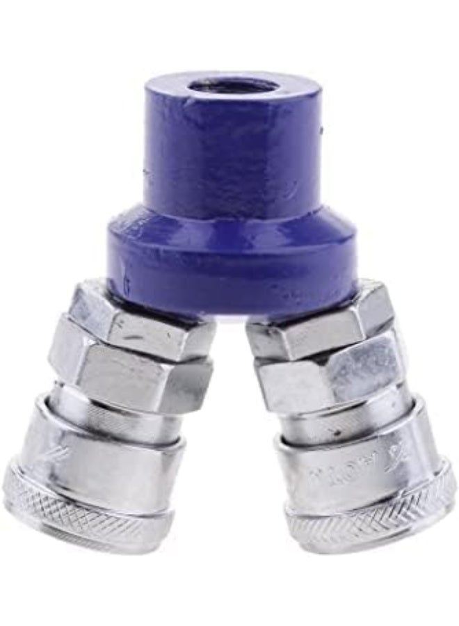 2 طريقة، تركيبات موصل خرطوم الهواء السريع 1/4 بوصة أنثى فضية، وصلة ثنائية الاتجاه - Image 1