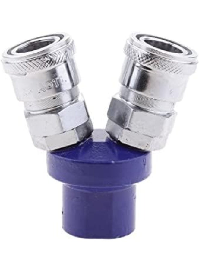 2 طريقة، تركيبات موصل خرطوم الهواء السريع 1/4 بوصة أنثى فضية، وصلة ثنائية الاتجاه - Image 2