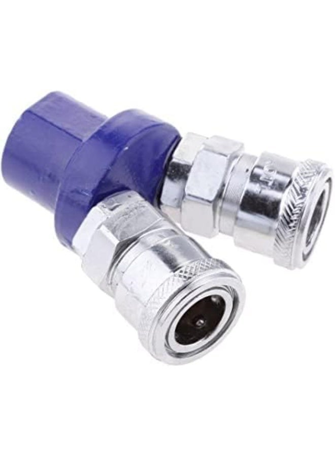 2 طريقة، تركيبات موصل خرطوم الهواء السريع 1/4 بوصة أنثى فضية، وصلة ثنائية الاتجاه - Image 3