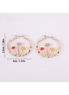 Bell Jewelry Three-dimensional Mushroom Earrings Niche Original Design New Simple Copper Diamond Earrings C- Shaped Large Earrings