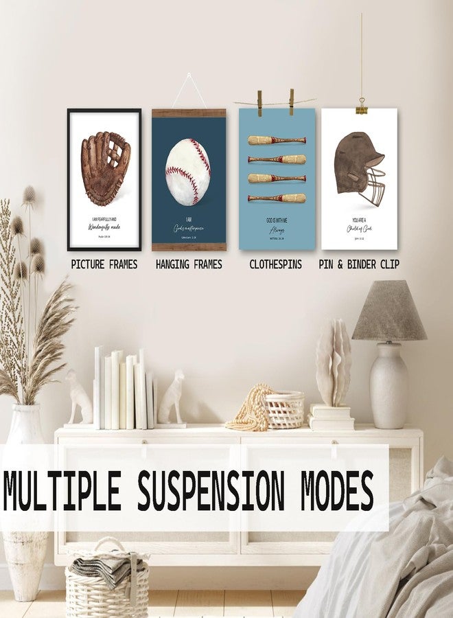 foedor Scripture Sports Baseball Room Decor for Boys Room,Christian Baseball Wall Art Decorations for Boys Room,Vintage Sports Wall Art for Classroom Gym Playroom, 8x10 Unframed,Set of 4 - Image 3