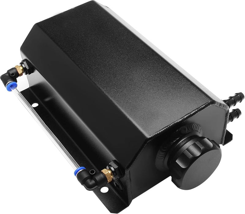 BOMLING 2L Universal Aluminum Coolant Radiator Overflow Tank with Cap - Black - Image 1