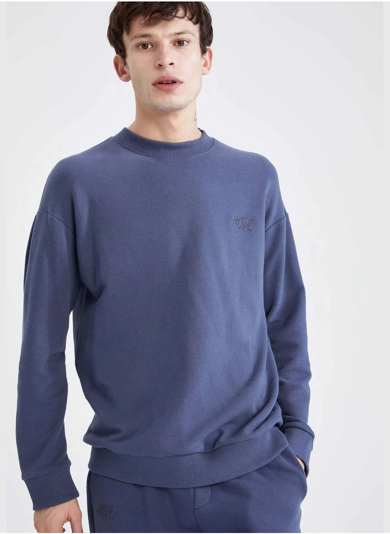 DeFacto Regular Fit Crew Neck Long Sleeve Sweatshirt
