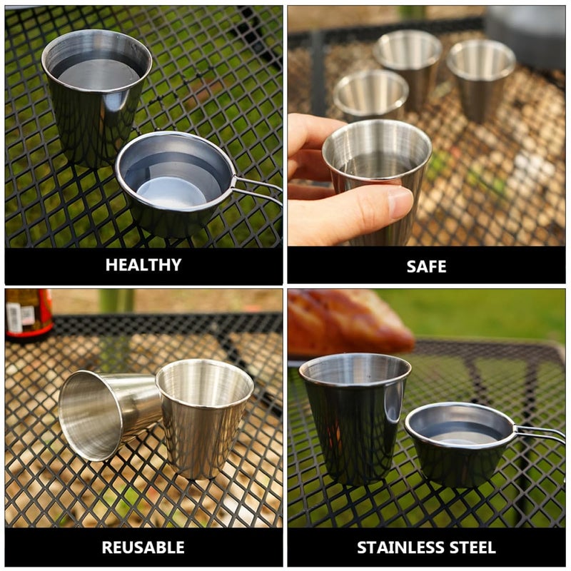 304 Stainless Steel Portable Liquor Cups 3pcs Food Grade Wine Tumblers for Camping Hiking Outdoor Use - Image 4