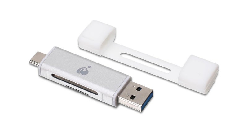 IOGEAR USB-C 2-in-1 SD Card Reader - w/USB Type A - SDXC - SDHC - SD - MMC - RS-MMC - Micro SDXC - Micro SD - Micro SDHC Card - UHS-I Cards - GFR3C12 - Image 2