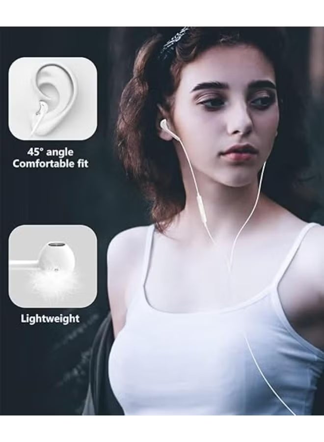 جوي فوكس سماعات الأذن مع موصل Lightning | سماعات iPhone، [معتمدة من MFI] سماعات أذن سلكية بصوت ستيريو مع ميكروفون وتحكم في مستوى الصوت، متوافقة مع iPhone 14/13/12/SE/11/XR/XS/X/7/7 Plus/8 - Image 2