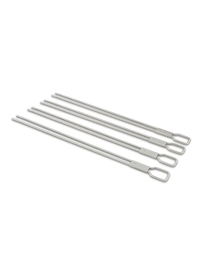Broil King 4-Piece Stainless Steel Durable Dual Prong BBQ Skewers Silver 12inch - Image 1