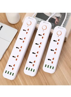 TYCOM Tycom Power Strip Surge Protector with USB- Extension Cord Flat Plug with Widely 3 AC Outlet and 4 USB, Small Desktop Station with 6 ft Power Cord, Compact Socket  - Image 2