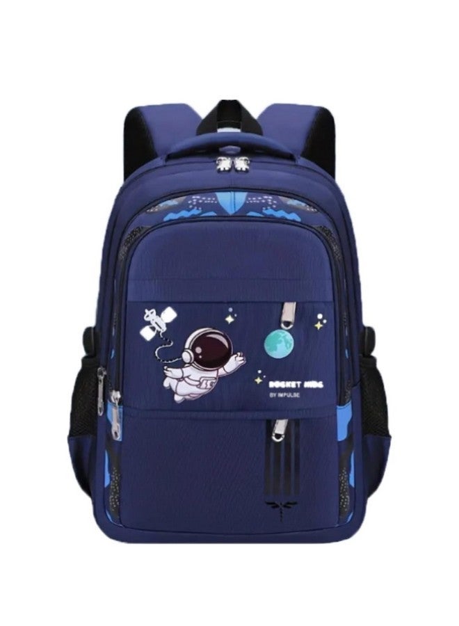 Impulse حقيبة إمبلس أسترو نوت 27 لتر للجنسين أنيقة وعصرية مقاومة للماء مطبوعة، حقيبة ظهر للسفر الجامعي 5 أقسام، حقيبة مدرسية للأولاد والبنات - Image 1