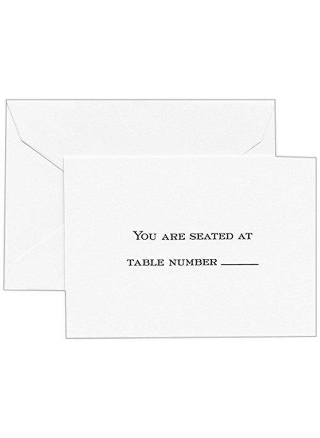 Crane & Co. Hand Engraved Block Text Pearl White Table Card (Cc0450) 
