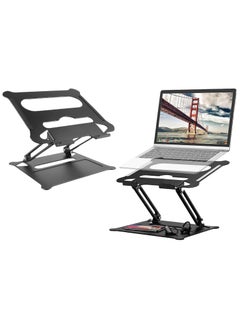 Beyond Basics Beyond Basics Adjustable Laptop Desk Stand Portable Laptop Riser with Heat Vent  Laptop Holder Foldable Laptop Stand for Desk Black.  - Image 1