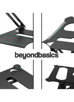 Beyond Basics Beyond Basics Adjustable Laptop Desk Stand Portable Laptop Riser with Heat Vent  Laptop Holder Foldable Laptop Stand for Desk Black.  - Image 2
