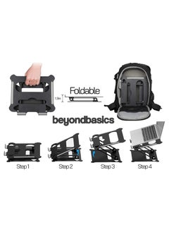 Beyond Basics Beyond Basics Adjustable Laptop Desk Stand Portable Laptop Riser with Heat Vent  Laptop Holder Foldable Laptop Stand for Desk Black.  - Image 5