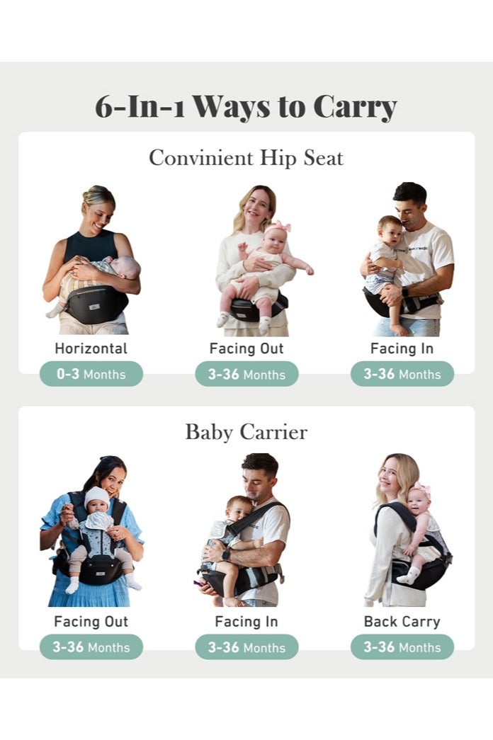 OASIS DESERT Baby Carrier Waist Stool Suitable for Newborns to Toddlers Adjustable and Detachable Baby Hip Seat Four-season Universal Breathable Carrier Bag - Image 2