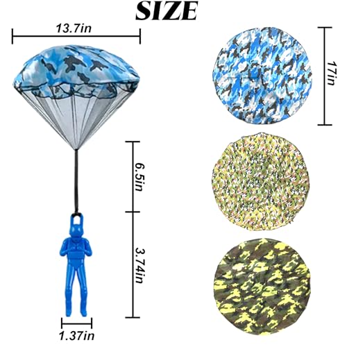 ROYHOO 15PCS Army Camo Parachute Toys for Kids Hand Throwing Outdoor Games Army Men Action Figures Tangle Free Throwing Parachute Outside Toys Gifts for Kid Ages 316 - Image 5