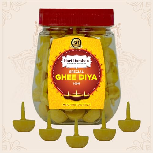 Hari Darshan Pure Ghee Diya | Ready-to-Use Cow Ghee Diya for Pooja | Wax-Free Temple Ghee Diya Batti | Long-Lasting Ghee Wicks for Daily Worship | 100 Pieces with 25 Min Burn Time | 340g Pack - Image 3