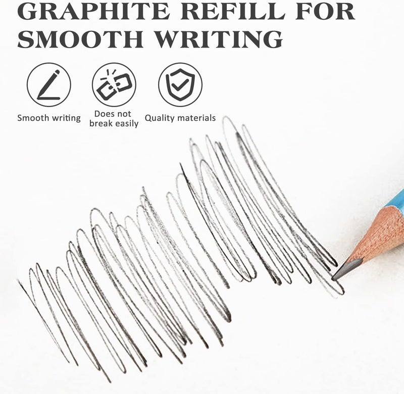 Surcotto HB pencils, 30 HB pencils with eraser and sharpener, pre-sharpened triangular pencils for children's writing and drawing at school and home - Image 3
