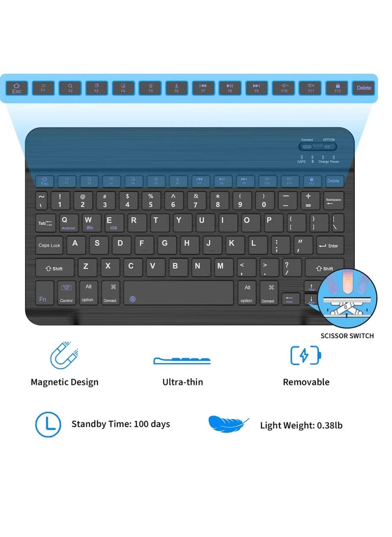 ELTRAZONE Lightweight Smart Cover with Magnetically Detachable Wireless Keyboard for iPad 2022 10th Gen 10.9 Inch – Black, Slim Protective Case for iPad 10.9" - Image 4