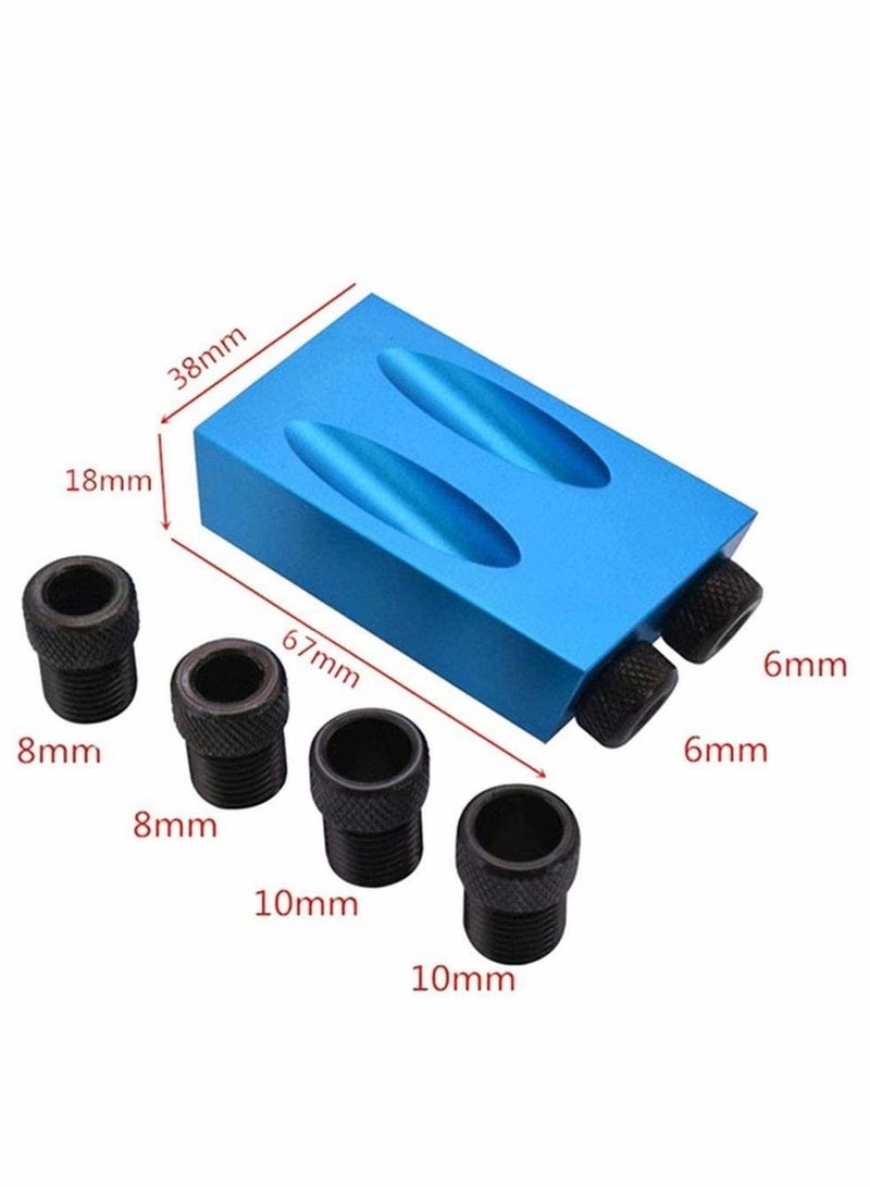 Y&D 15 Degree Woodworking Angled Hole Fixture Kit, Comes with 6/8/10mm Drive Adapter for Drilling, Angle Positioner Fixtures 14pcs  - Image 2