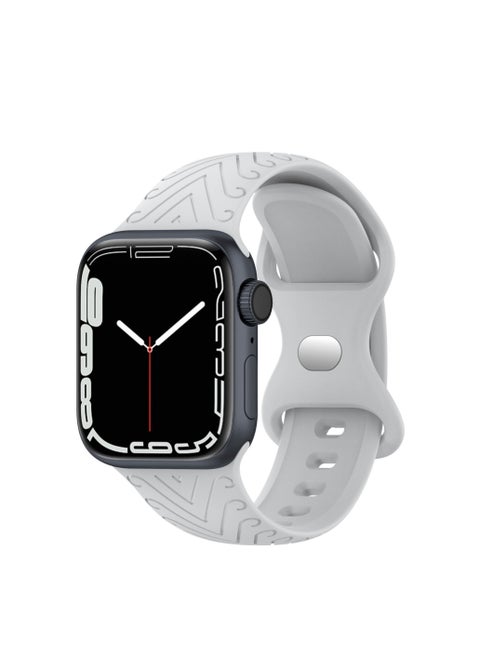 Apple Watch Band Compatible with iWatch Series 7, SE, and Ultra Apple Sheepskin Grain Butterfly Clasp Silicone Band 49mm