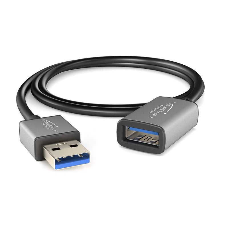 كيبل دايركت – كابل تمديد USB 3.0 – 1 متر – (مقبس USB-A إلى موصل USB-A أنثى، أسود/رمادي فاتح) - Image 2