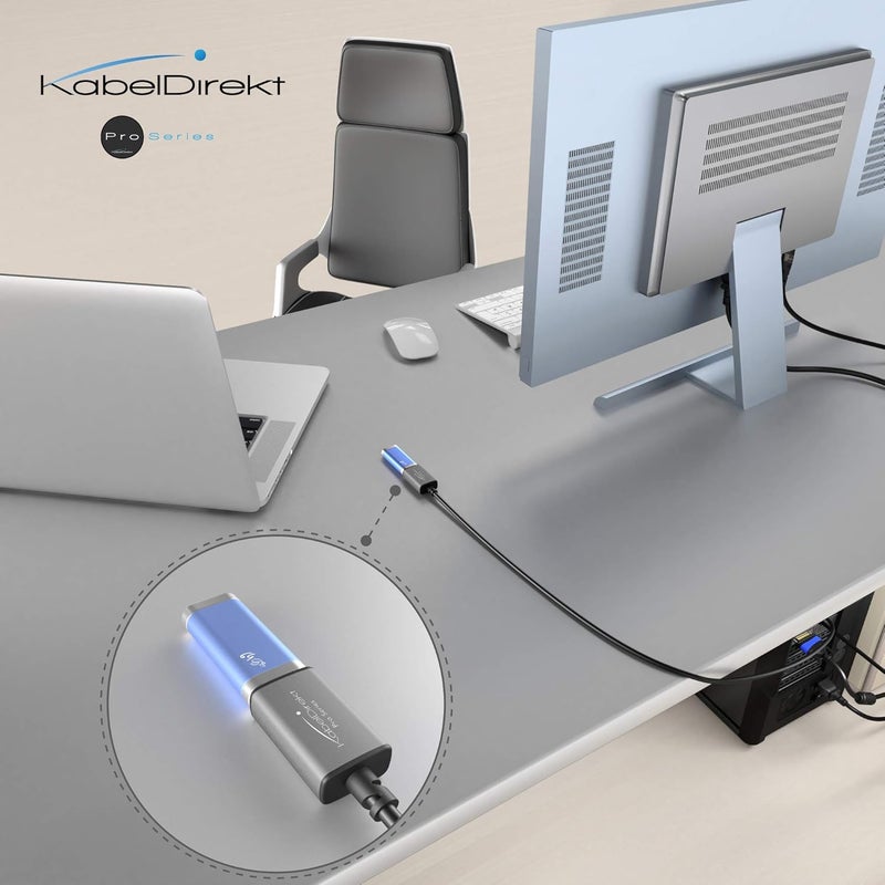 كيبل دايركت – كابل تمديد USB 3.0 – 1 متر – (مقبس USB-A إلى موصل USB-A أنثى، أسود/رمادي فاتح) - Image 4