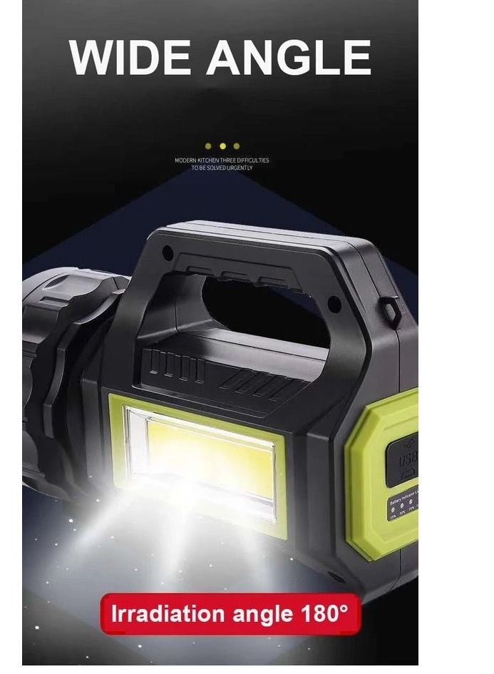 Portable waterproof, USB rechargeable flashlight, powerful spotlight, perfect for camping and outdoor activities - Image 3
