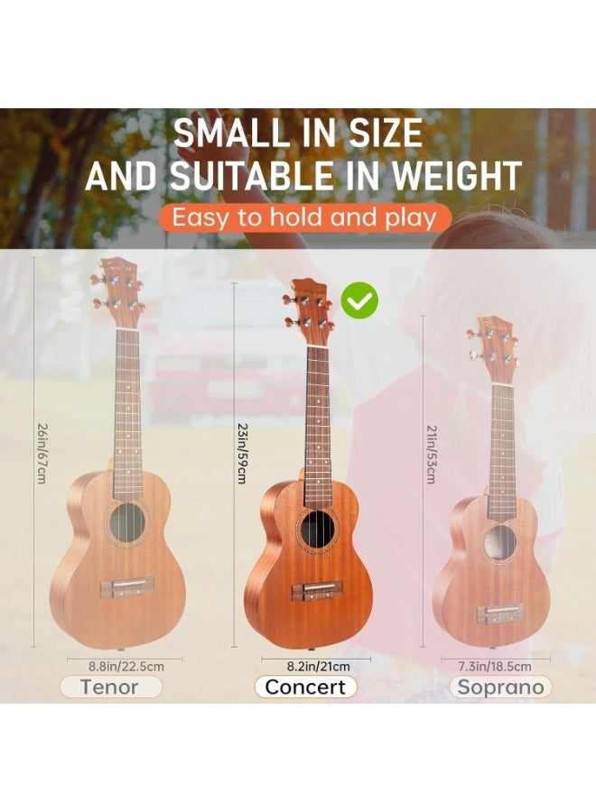 GOGOGO Professional Ukulele for Adult Beginner, Free Online Lesson 21 inch Soprano Mahogany Ukelele with Kids Ukele Bundle Starter Kit Gig Bag Case, Strap, Tuner, Nylon Strings, Book, Uke Gift Choice - Image 2
