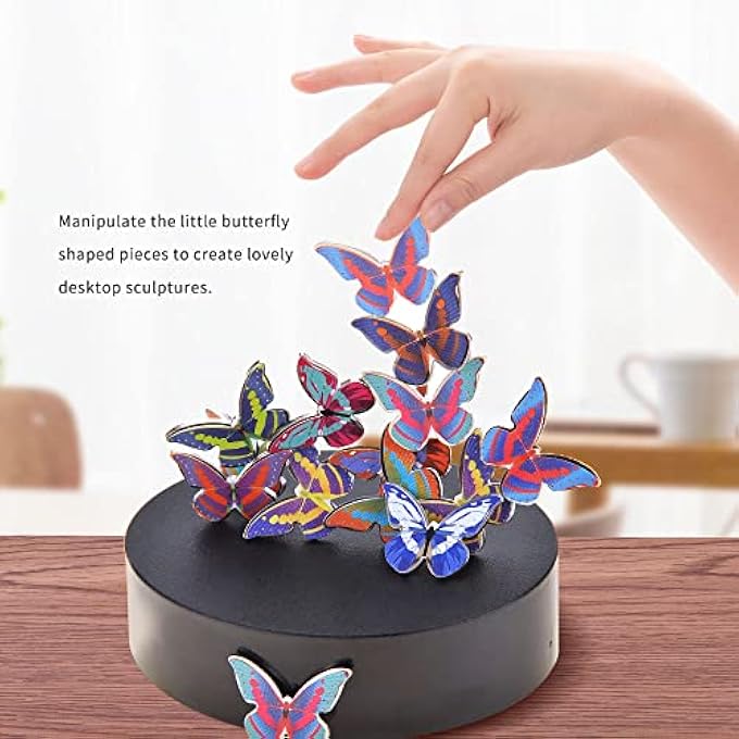 PowerTRC Toy Magnetic Desktop Sculpture (Butterflies) | Mini Magnetic Art Decoration for Desktop | Fun Stress Relief Office Gift - Image 3