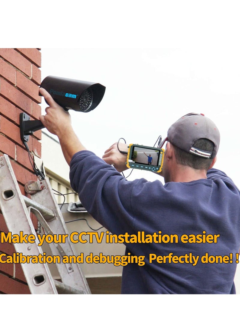 KASTWAVE - جهاز اختبار كاميرا CCTV 4 في 1 مقاس 5 بوصات، جهاز اختبار فيديو تناظري محوري AHD/TVI/CVI/CVBS، اختبار كابل UTP/PTZ لكاميرا 1080P/3 4 5 8MP، مدخل VGA HDMI/مخرج DC12V، جهاز اختبار CCTV محمول - Image 1