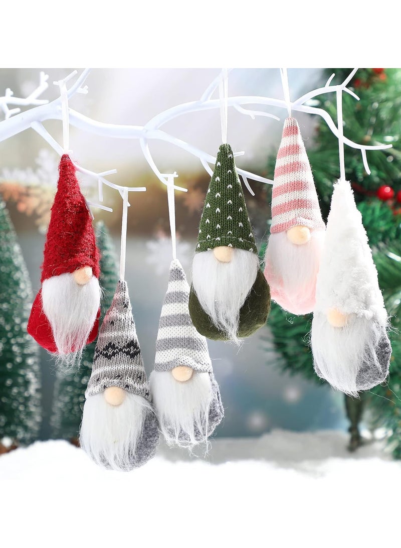 AUTOYSUR Christmas Ornaments Hanging Gnome Christmas Decorations, Christmas Decor Lovely Faceless Doll Plush Gnomes Santa Doll Xmas Dolls for Christmas Tree Decorations (grey) - Image 4