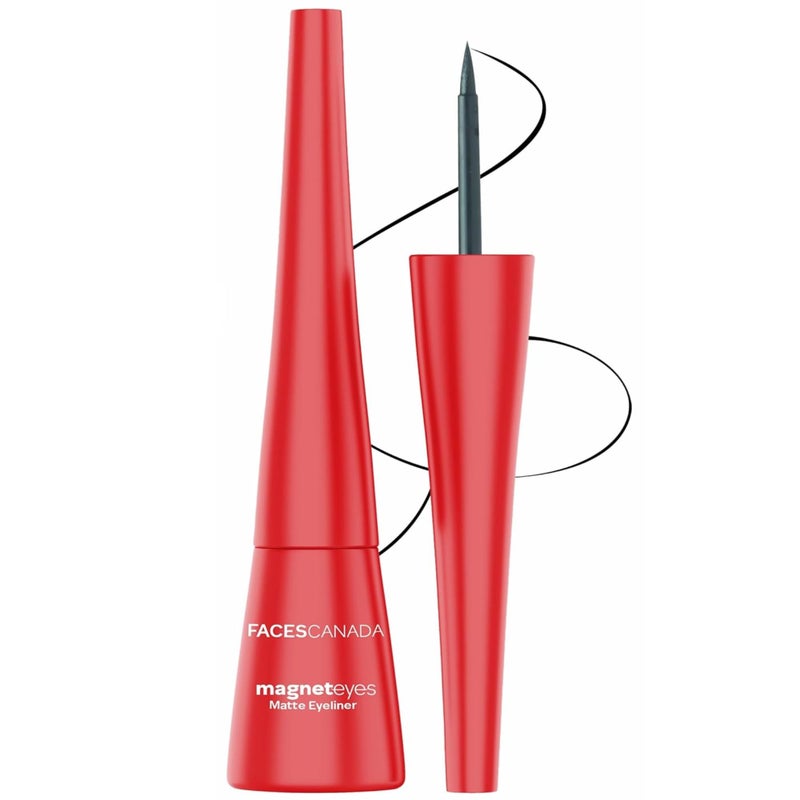 FACESCANADA Matte Eyeliner Waterproof Liquid Eyeliner with Fine Tip Brush Smudge Proof Long Lasting Easy Glide Formula for Precise Bold Eye Looks 027 Fl Oz 8ml