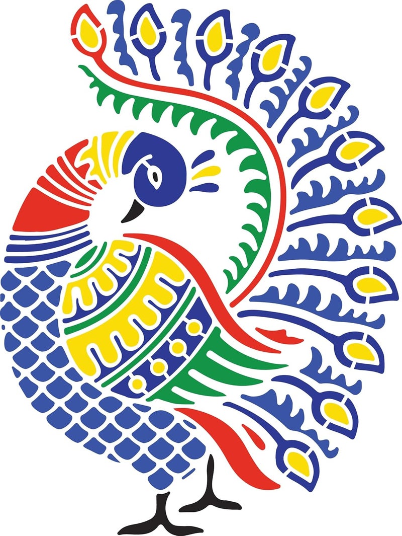 SWAGSTATION Reusable DIY Stencils for Painting Patterns Peacock Bird Stencil 12x12 Reusable DIY Stencils for Kids Template for Art and Craft Home Decor DIY Albums Card Making - Image 2