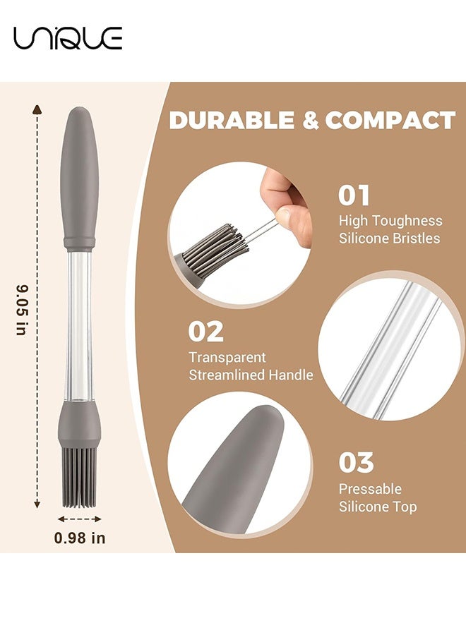 Unique 4 PCS Basting Brush for Cooking - Barbecue Brush with Oil Storage Handle - Silicone Heat Resistant Pastry Brushes, Spread Oil Sauce Butter, Food Brush for Cooking, BBQ, Barbecue, Baking, Grilling Tool Kitchen Gadget Home Outdoor Use - Image 2