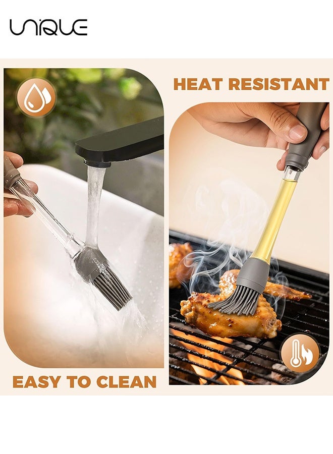 Unique 4 PCS Basting Brush for Cooking - Barbecue Brush with Oil Storage Handle - Silicone Heat Resistant Pastry Brushes, Spread Oil Sauce Butter, Food Brush for Cooking, BBQ, Barbecue, Baking, Grilling Tool Kitchen Gadget Home Outdoor Use - Image 3