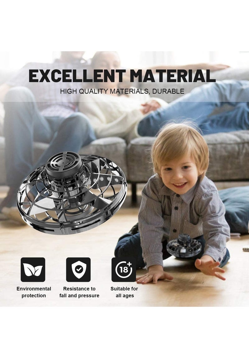 MAGIC VAULT ألعاب فلاينج سبينر، طائرة بدون طيار صغيرة يتم التحكم فيها يدويًا، سبينر فيدجيت بوميرانج بإضاءة RGB، طائرة بدون طيار تدور 360 درجة، ألعاب الفضاء الطائر هدية للأطفال البالغين في الهواء الطلق في الداخل (أسود) - Image 3