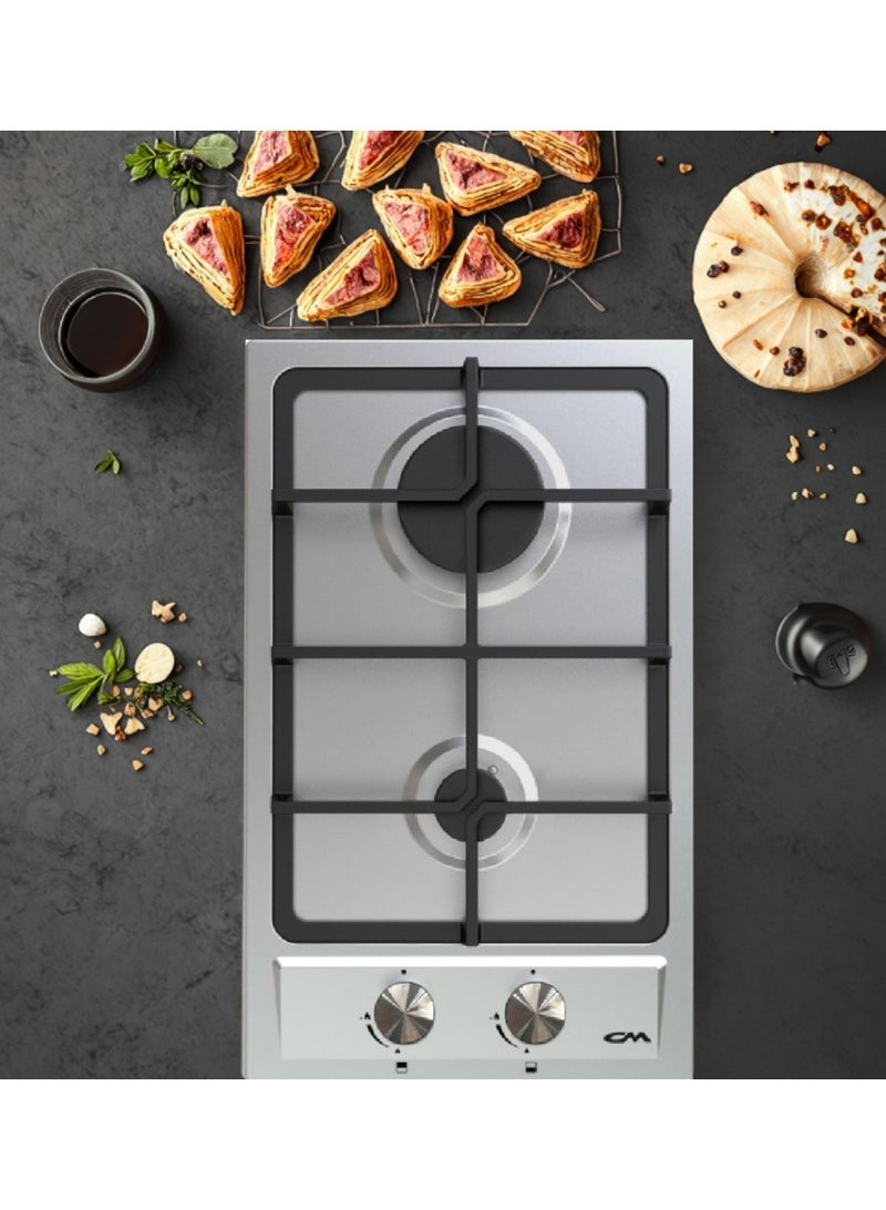 CM QUADRA 30 G Built-In Gas Hob – Compact LPG Cooktop with 3000W Rapid, Auxiliary Simmer Burner & Triple Flame Wok Burner - Image 4