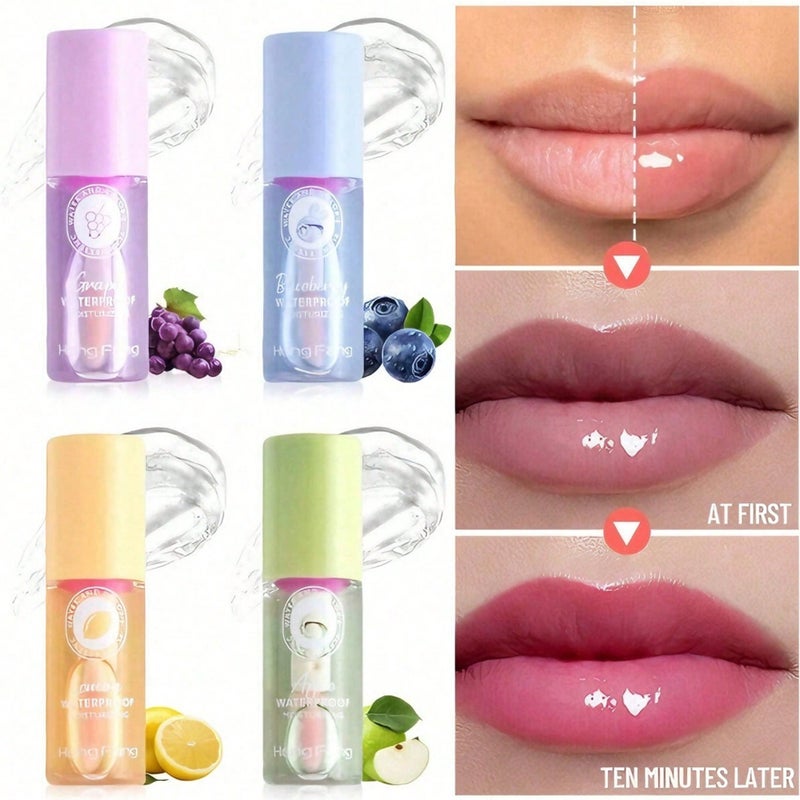 1Pc Fruit Flavored Lip Oil, High Moisturizing Lip Balm - Image 4