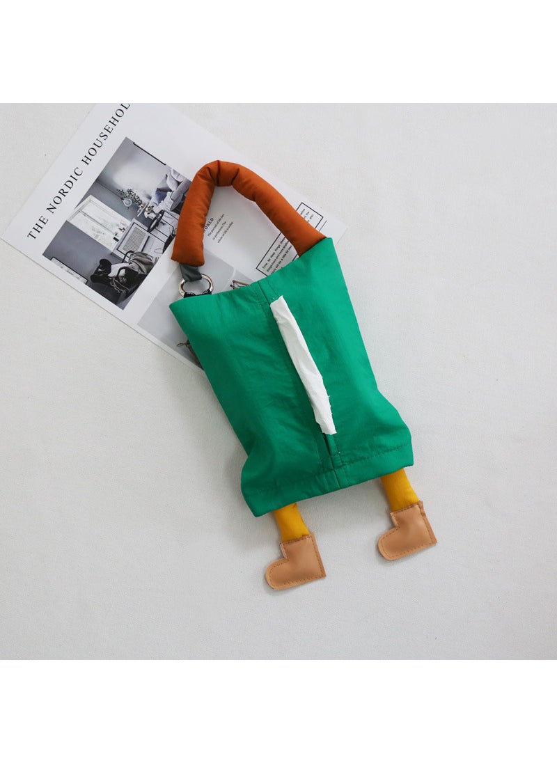 Cute Car Hanging Tissue Box Organizer Green 